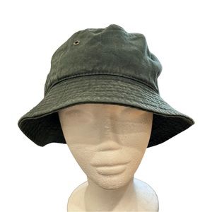 NEWHATTAN high quality essential cotton army GREEN bucket hat Sz M